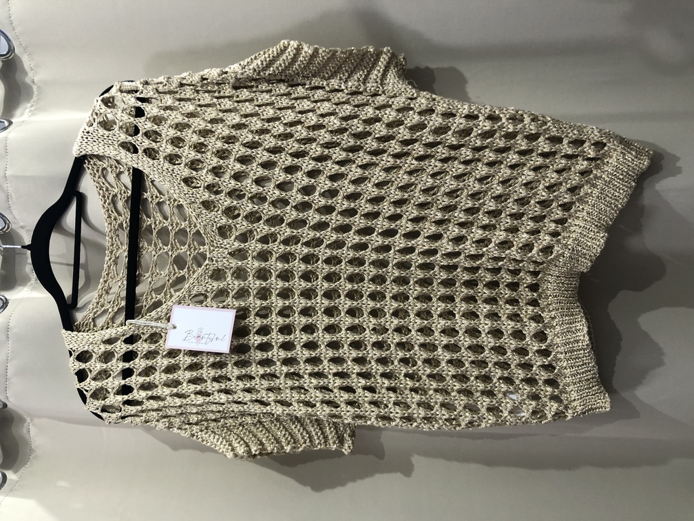 Jersey dorado crochet. Talla unica. Precio 18E